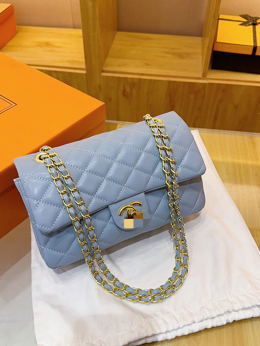 Tweed Style Cf Elegant Armpit Bag New Quilted Embroidery Chain Envelope Bag Single Shoulder Crossbody Tote Bag
