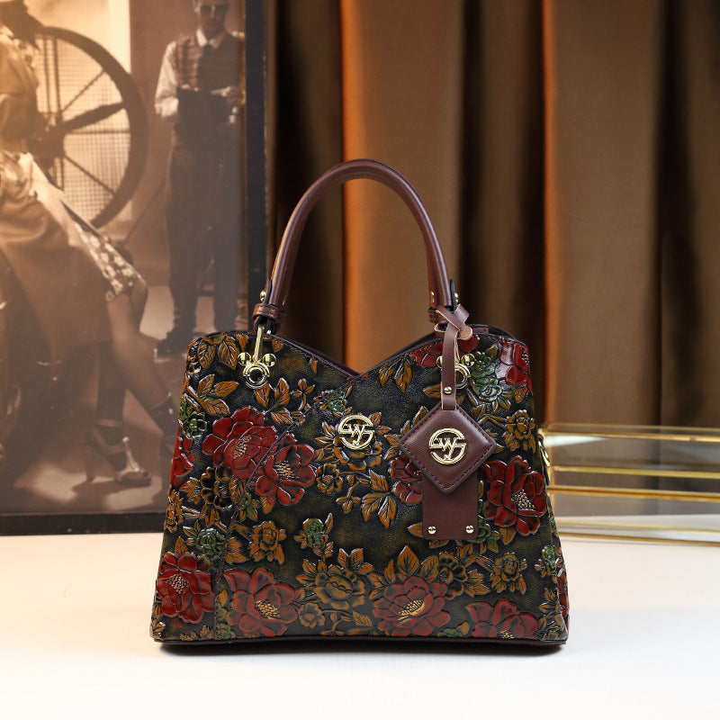 Portable Big Bag Mother Bag Trendy Retro Light Luxury Large Capacity Women's Bag High-end Middle-aged Women's Bag
