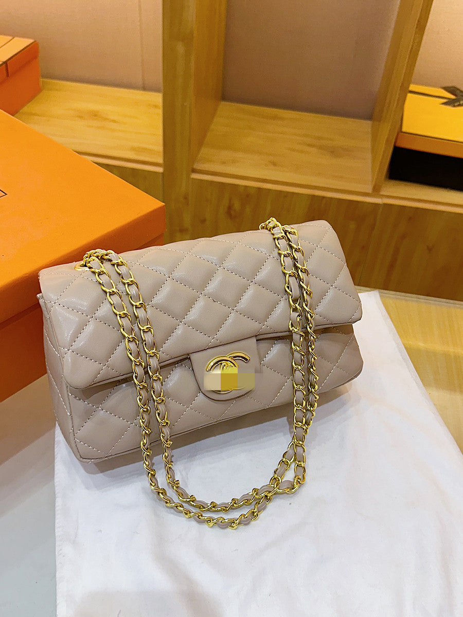 Tweed Style Cf Elegant Armpit Bag New Quilted Embroidery Chain Envelope Bag Single Shoulder Crossbody Tote Bag
