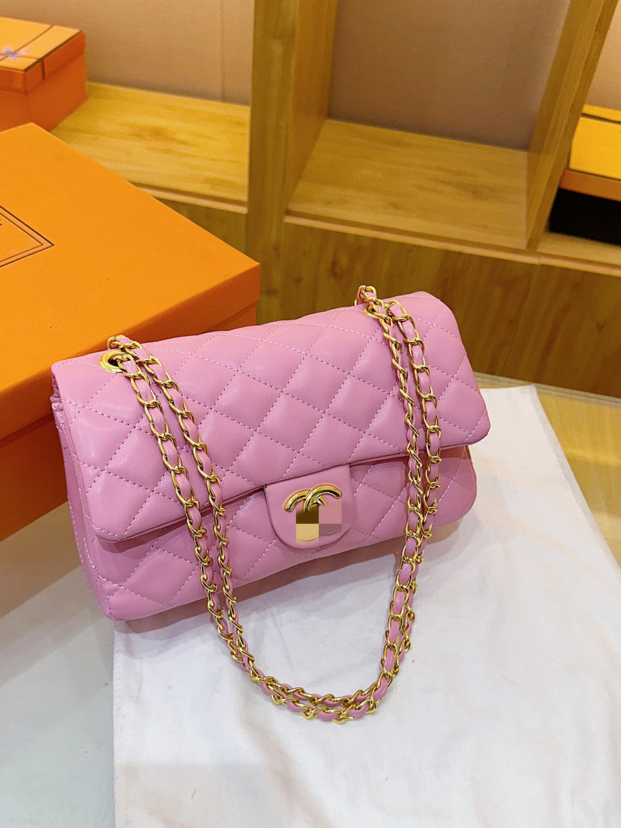 Tweed Style Cf Elegant Armpit Bag New Quilted Embroidery Chain Envelope Bag Single Shoulder Crossbody Tote Bag