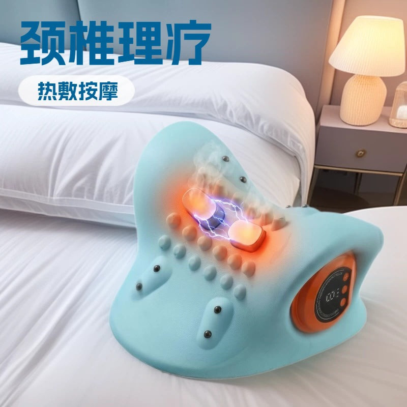Multifunctional Shoulder And Neck Massager Massage Pillow Portable Household Electric Kneading Neck EMS Hot Compress Pulse New